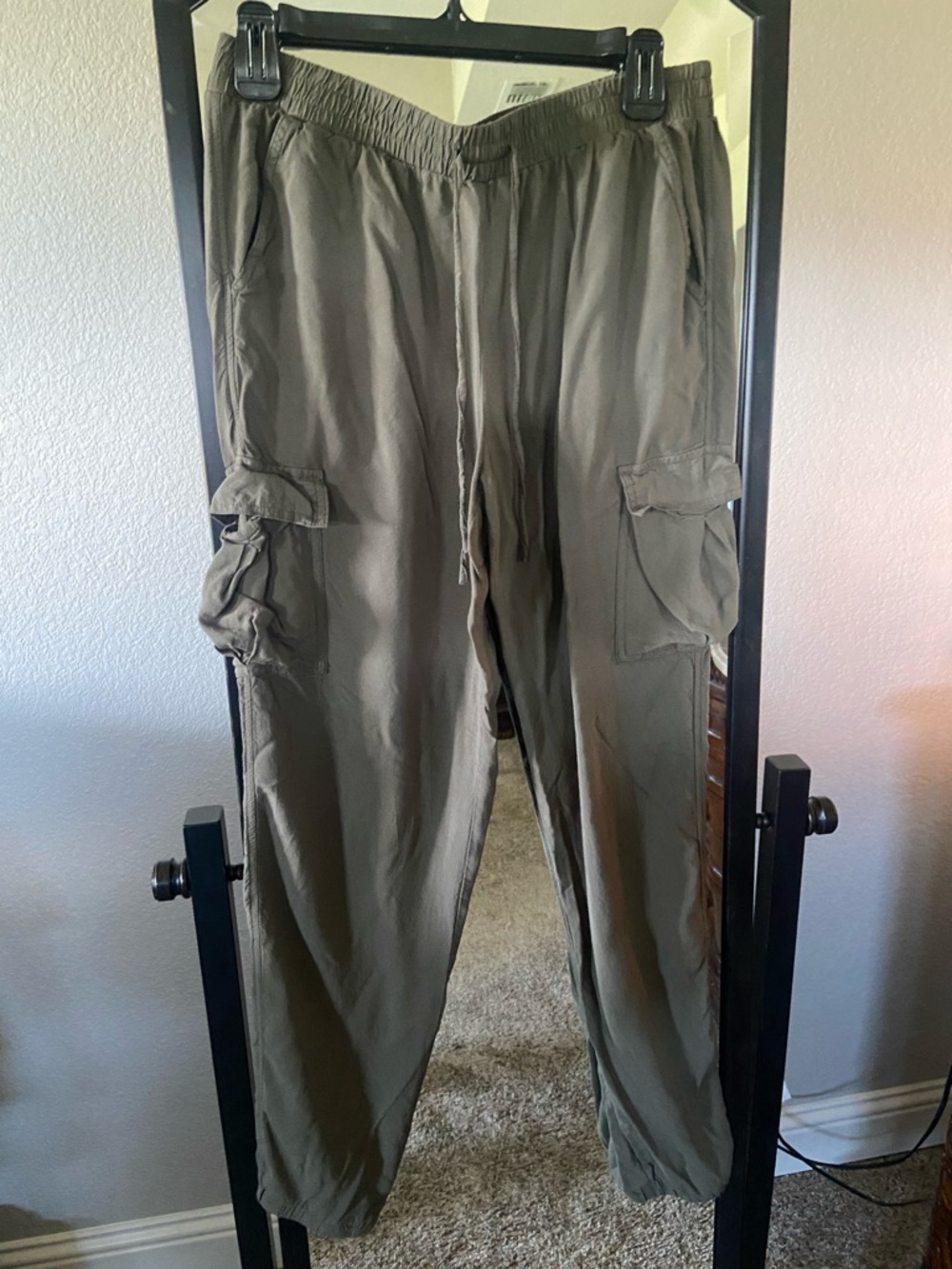 Hippie Rose Olive Utility Cargo Joggers